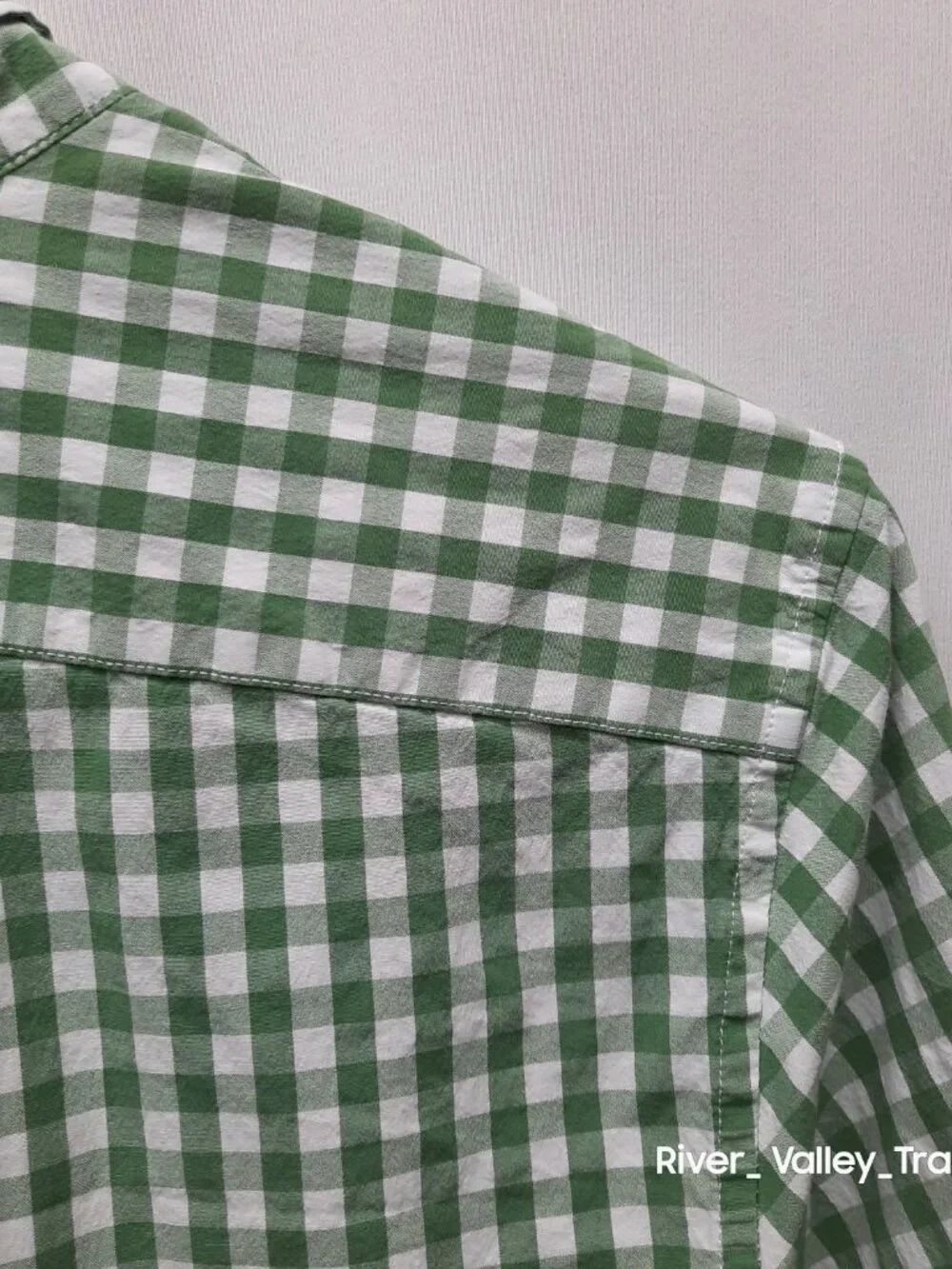 J.Crew Mens Small Gingham Check Long Sleeve Button Down Shirt Slim Fit Green